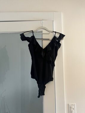 Black Ruffle bodysuit